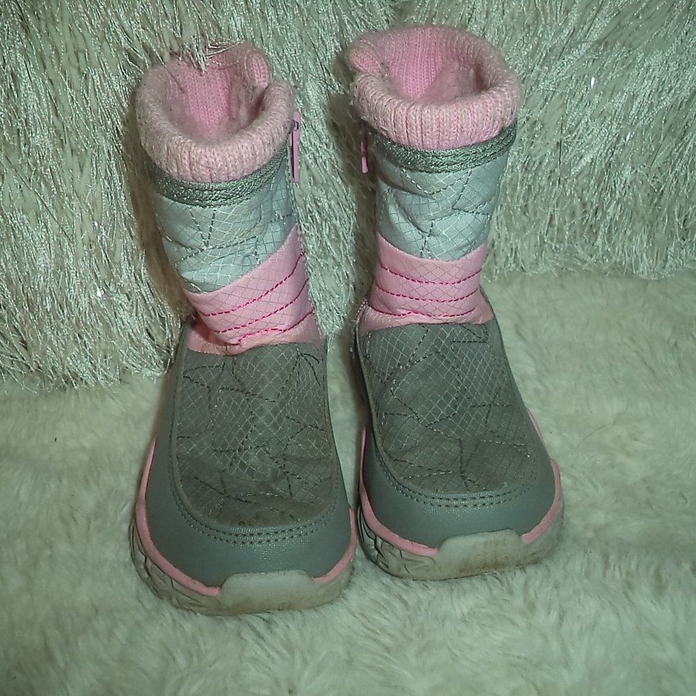 SKECHERS GALAXY LIGHTS STAR BRIGHTS WINTER SNOW BOOTS LINED TODDLER GIRLS SIZE 5 - Picture 5 of 8